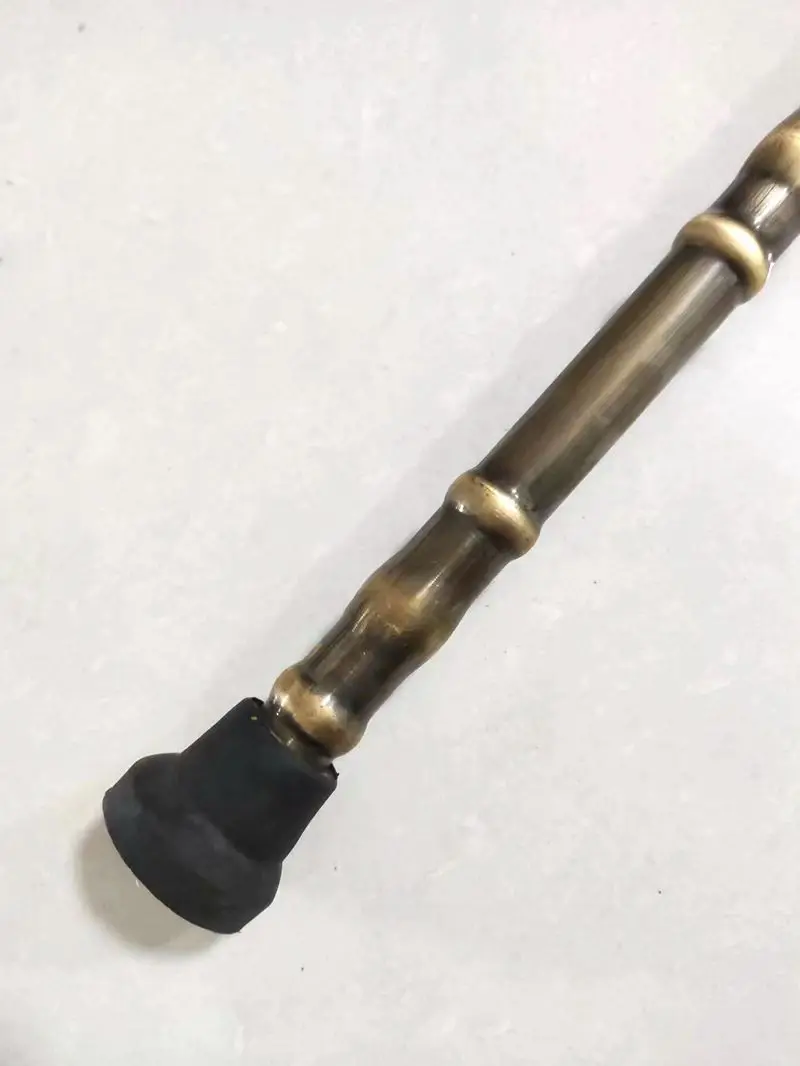 Vintage Copper Walking Stick Cane Bamboo Joint Cane Dragon Head Handle Strong Cane