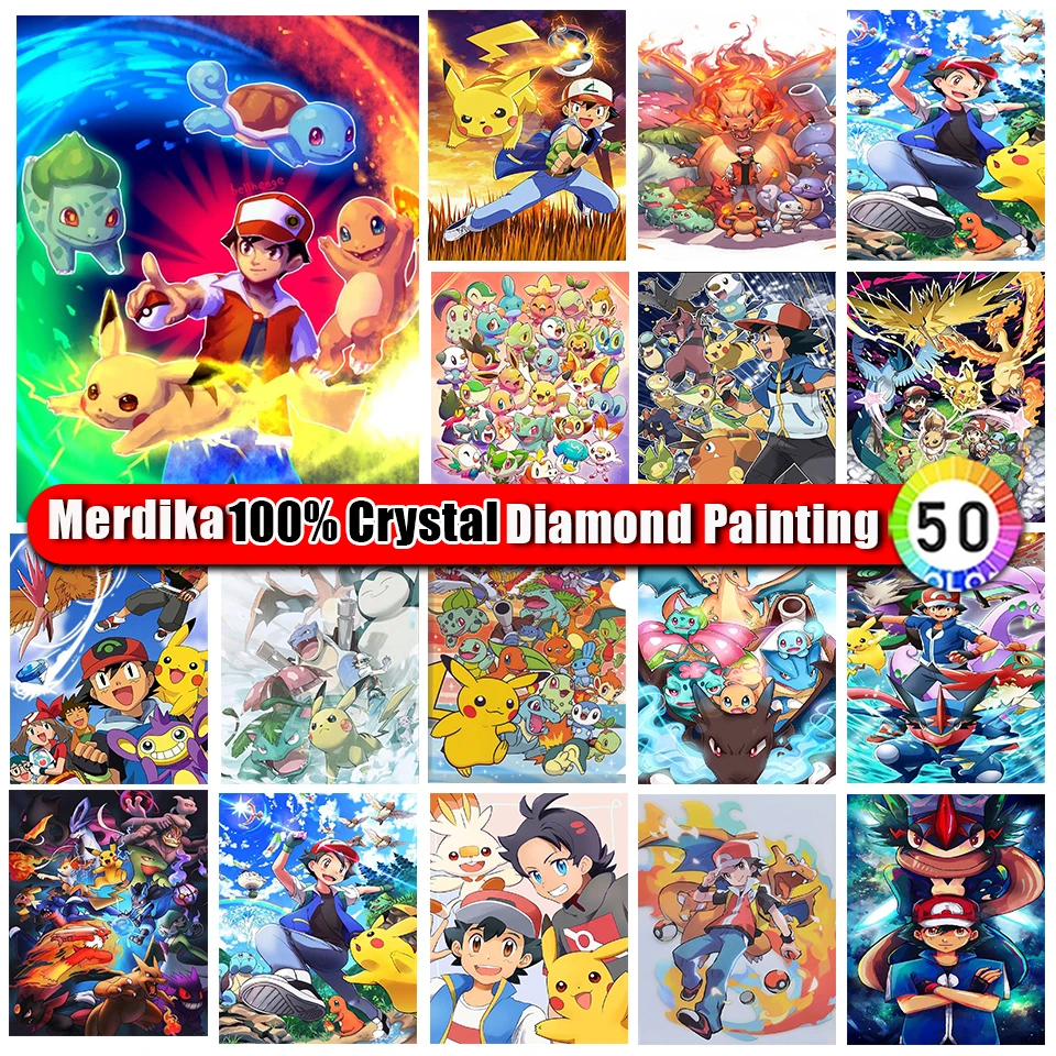 

Picture Size 100% Crystal Diamond Painting Anime Pokemon Cross Stitch Full Round/Square Diamond Embroidery Mosaic Gift New 2024