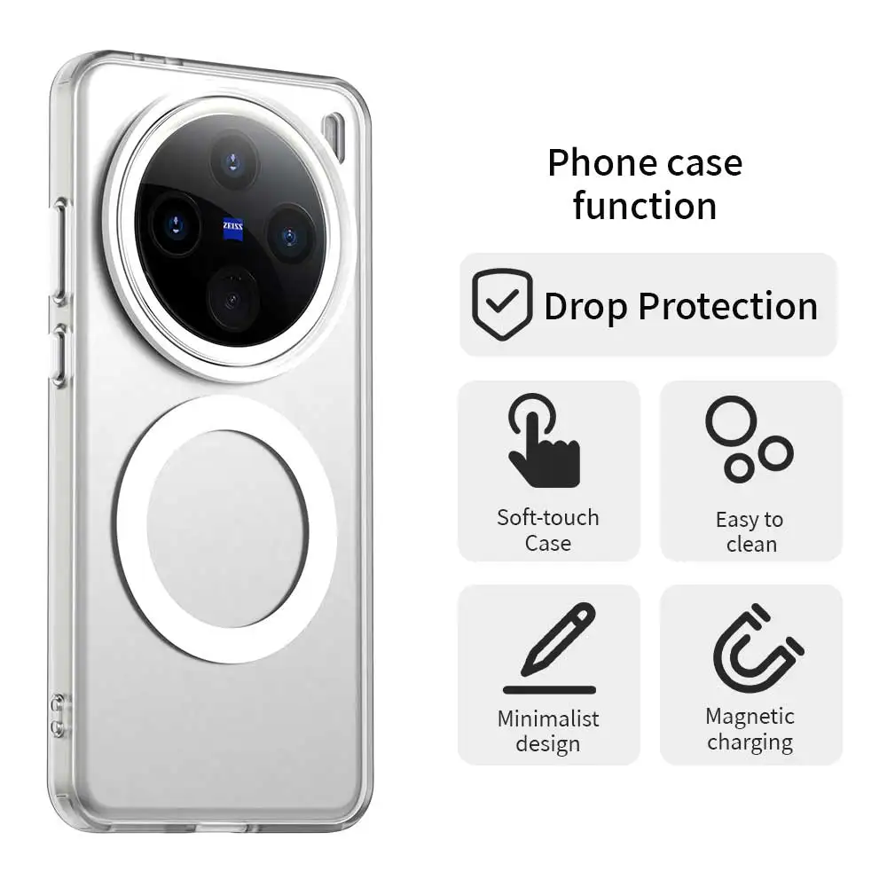 For VIVO X200 Pro Mini X200 Pro X200 ultra-thin drop-proof shock-resistant anti-fingerprint magnetic matte phone case