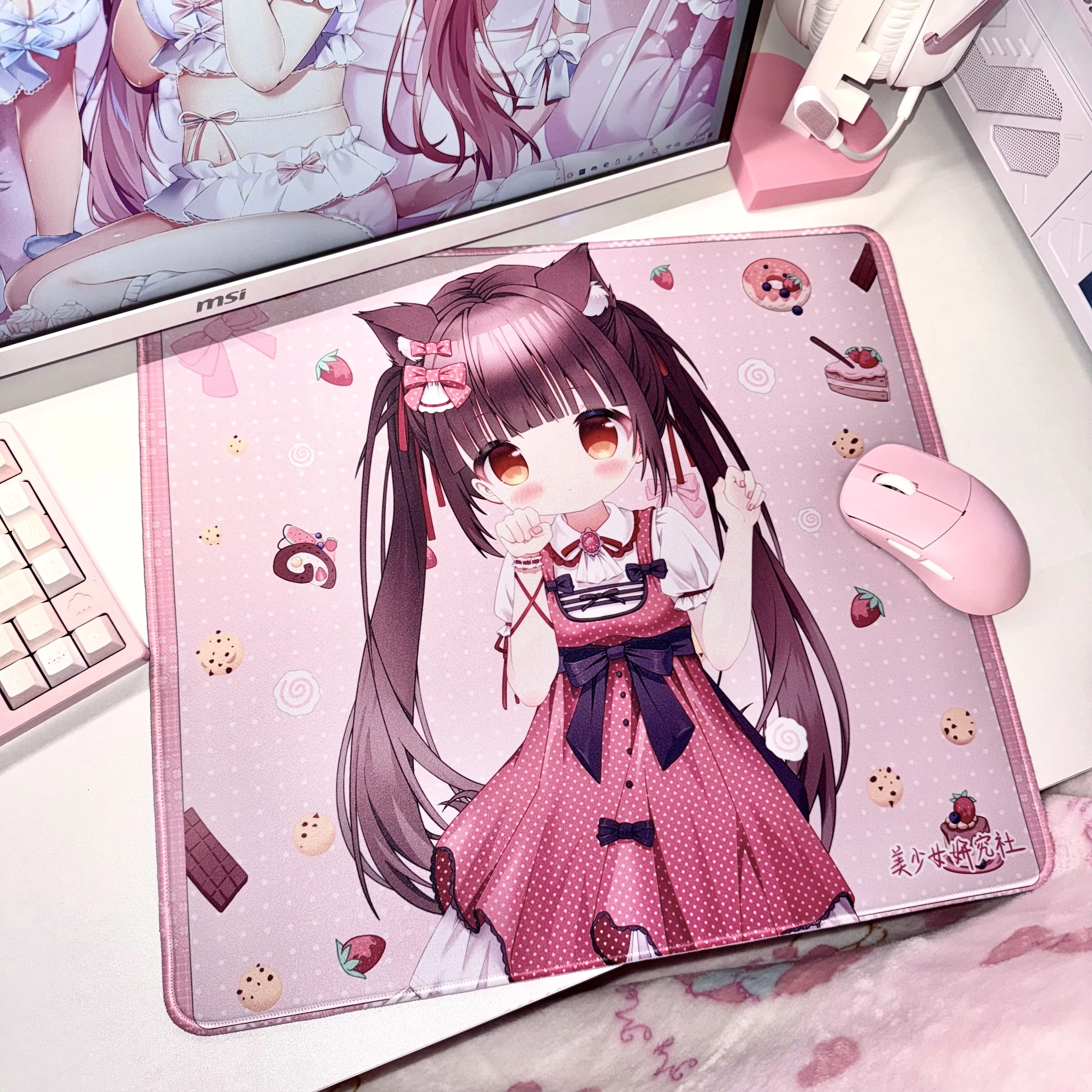 

Оригинальный дополнительный коврик для мыши для девочек Kawaii, милый резиновый коврик 40x45 мм FPS, компьютерная клавиатура, игровой коврик для мыши, нескользящий водонепроницаемый настольный коврик