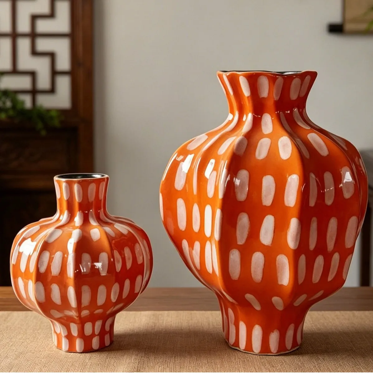 New Chinese living room flower arrangement ceramic Italian art high-end ornament