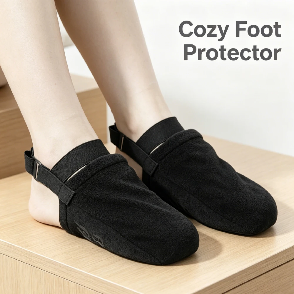 1PCS   Fleece Half Palm Foot Sleeve for Cast,Toe Anti-Wear Shock Absorber,Windproof Warm Foot Cover for Cast Wearers