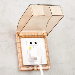 86 Type Wall Socket Waterproof Box Self-Adhesive Electric Plug- Cover Bathroom Double Switch Protection Socket Splash-Proof Box