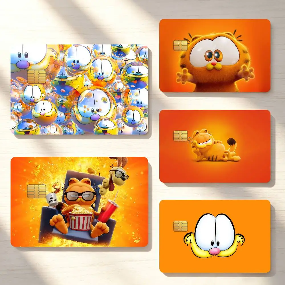Cartoon G-Garfield-S Cute Credit Card Skin Stickers For Bank Bus Metro Cards Waterproof Anti-Scratch Gift 4PCS