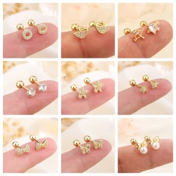 Fashion Tibetan Piercing Tragus Stud Ear Studs Girls Helix Cartilage Earrings for Women Gold Color Piercing Body Jewelry Gift