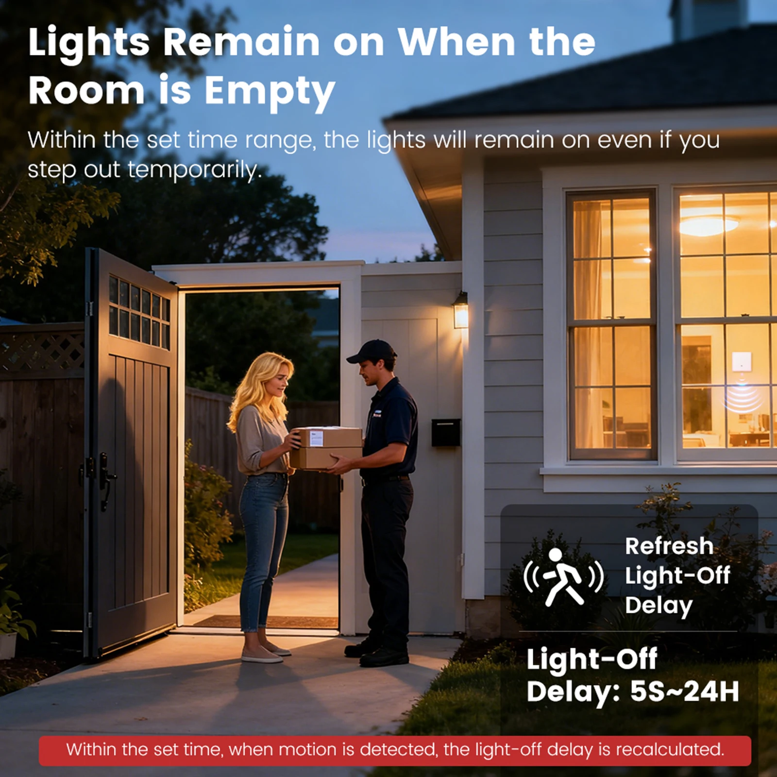 

WiFi 10G Wall Light Button with 5M Radar Human Motion Detection Alarm Sensor Smart Push Light Button for Google and Alexa