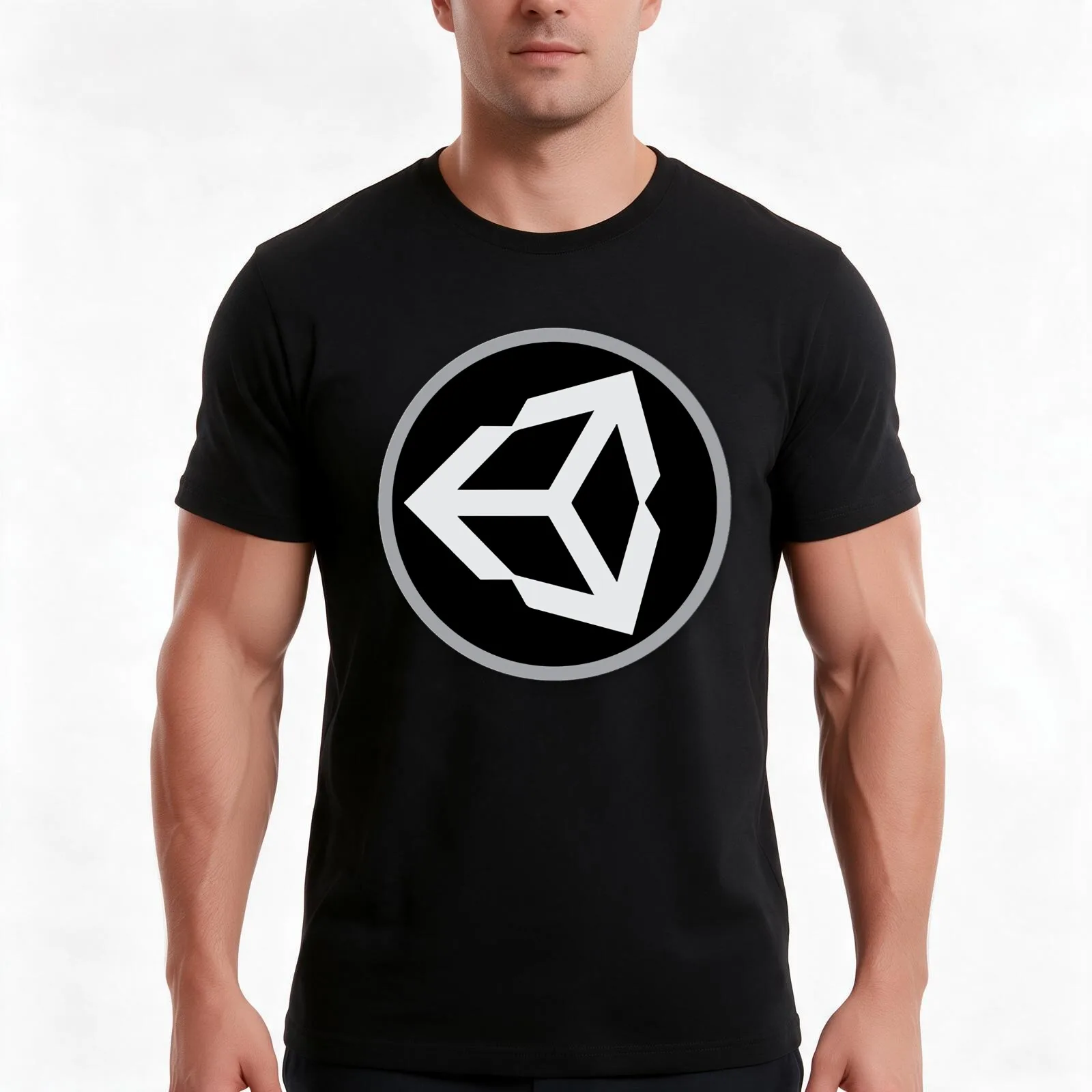 Unity 3D - Unity3D T-Shirt, Summer Casual Cotton Tee, Oversized Streetwear Tops, Vintage Graphic Print, Loose Fit Short Sleeve