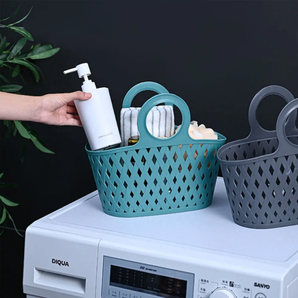 Cesta de baño hueca portátil, suministros de lavado para baño, cesta de almacenamiento, tipo bolsa de mano, organizador de drenaje de ropa, estuche para Baño