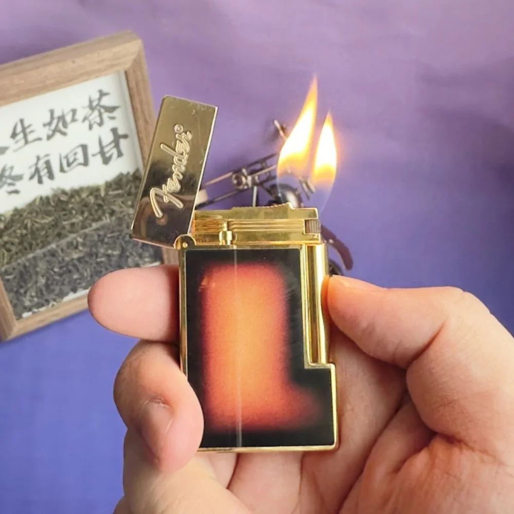 

Luxury brand custom lighter, rock guitar design, loud sound, refillable, comes with a custom smoking set.