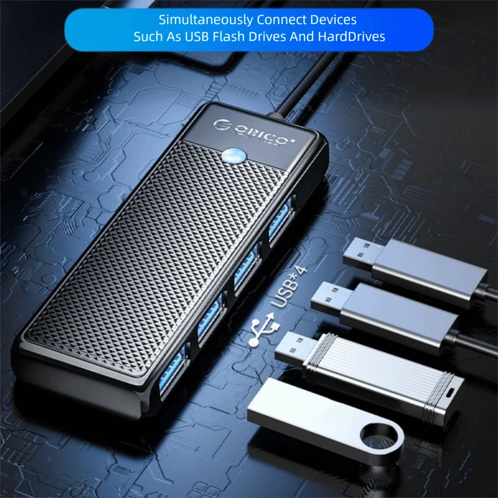 

USB-адаптер, 4-портовый разветвитель USB 3.0, передача данных, высокоскоростной разъем-концентратор 4 в 1, удлинитель USB-порта, расширитель порта, ПК, ноутбук