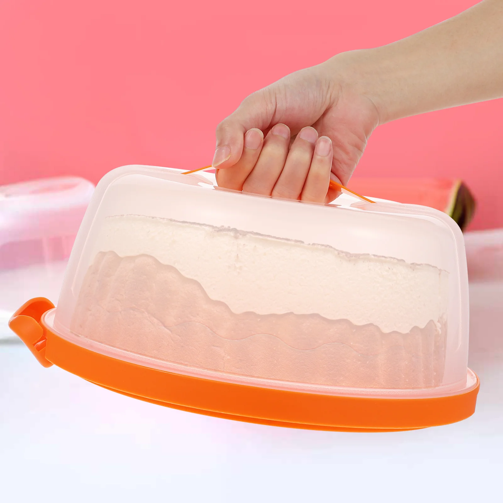 

Plastic Cake Box for 8 Inches Round Cakes Airtight Transparent Food Grade Environmental Protection Hygiene Simple Design Easy