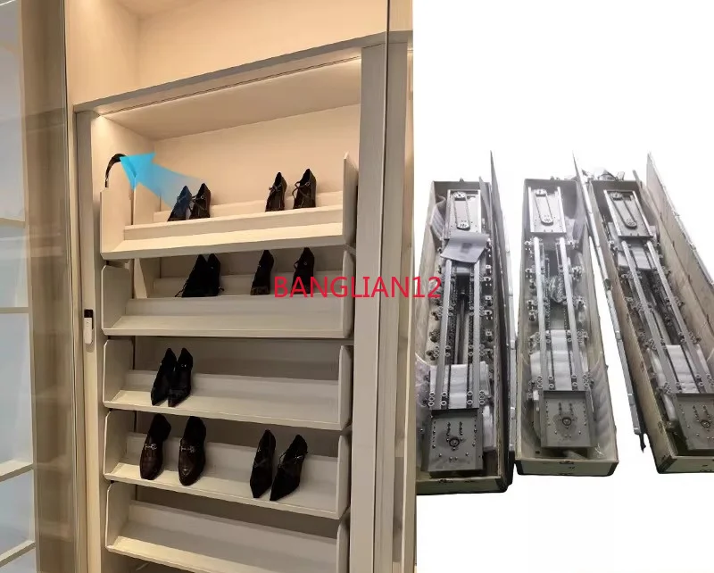 Zapatero eléctrico giratorio y elevable, estante de almacenamiento circular de 360 grados, máquina inteligente para guardar zapatos, accesorios para rieles.