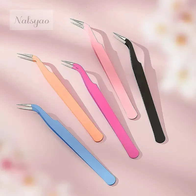 Nail Art Eyelash Tweezers Macaron Tweezer Scrapbook Sticker Tape Picking DIY Journal Album Stainless Steel Clip