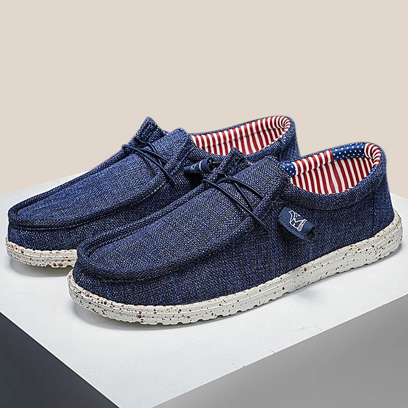 

Men Casual Canvas Shoes Fashion Comfortable Loafers Walking Stretch Breathable Flats for Male Non Slip Driving Boat