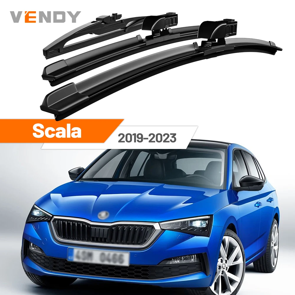Para Skoda Scala 2019-2023 2020 2021 2022, Juego de Escobillas Limpiaparabrisas Delanteras y Traseras, Accesorios para Limpiaparabrisas