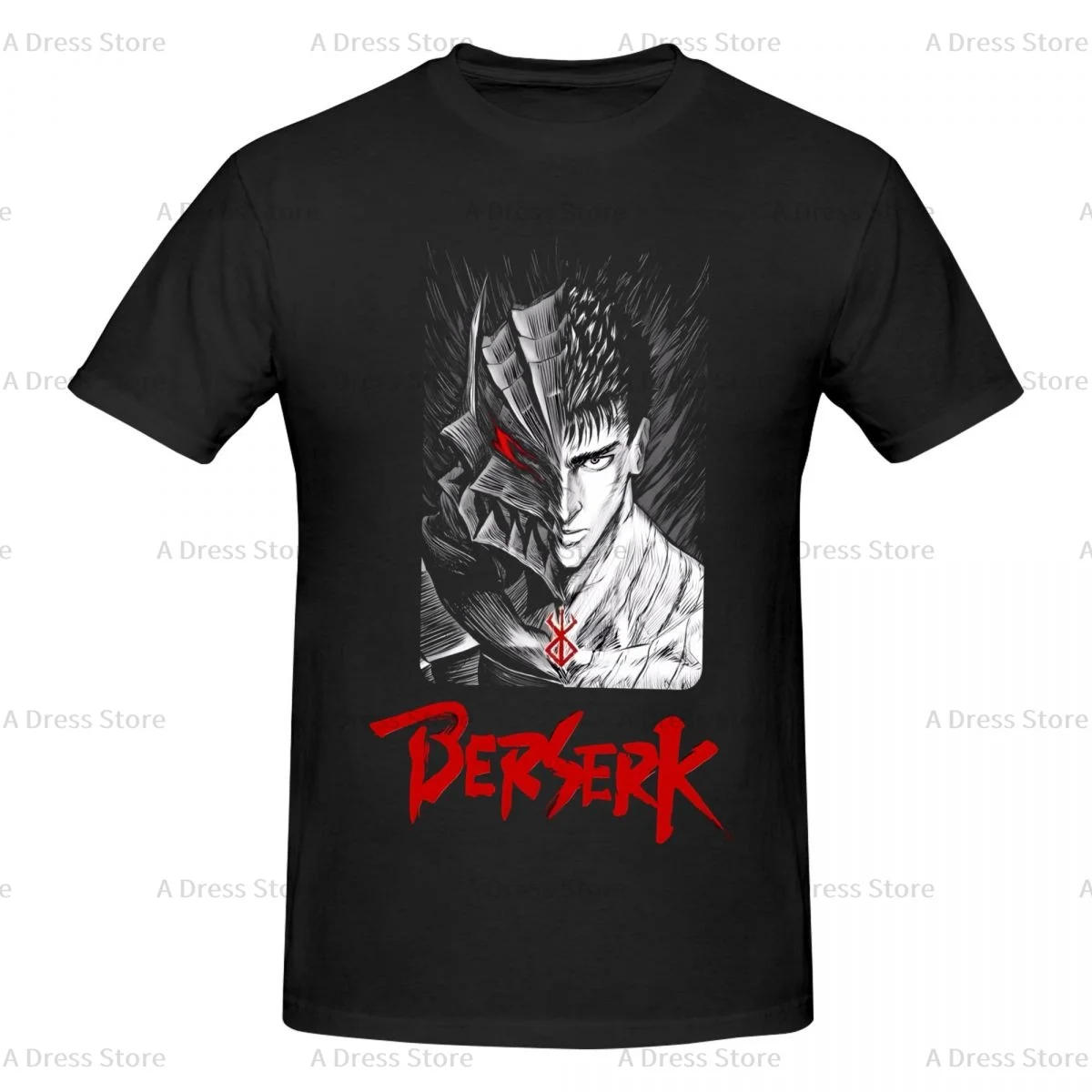 Berserk Guts Unisex Men's round neck T-shirt,Oversized print Tee Shirt,Manga Casual Large Size Tshirt