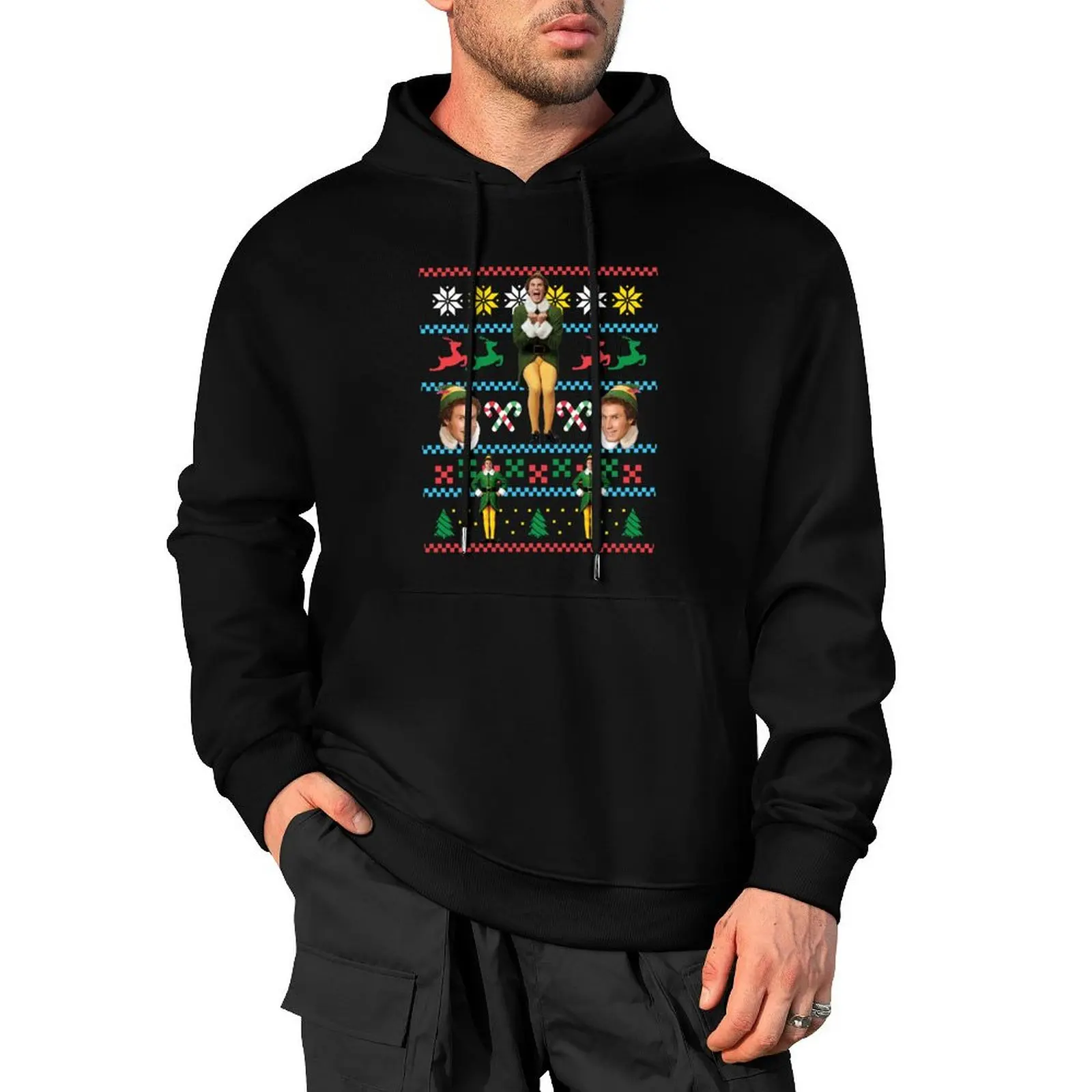 

Buddy The Elf Ugly Christmas Sweater Design Classic Xmas Movie Fun Gift Will Ferrell Pullover Hoodie blouse autumn men's hoodies