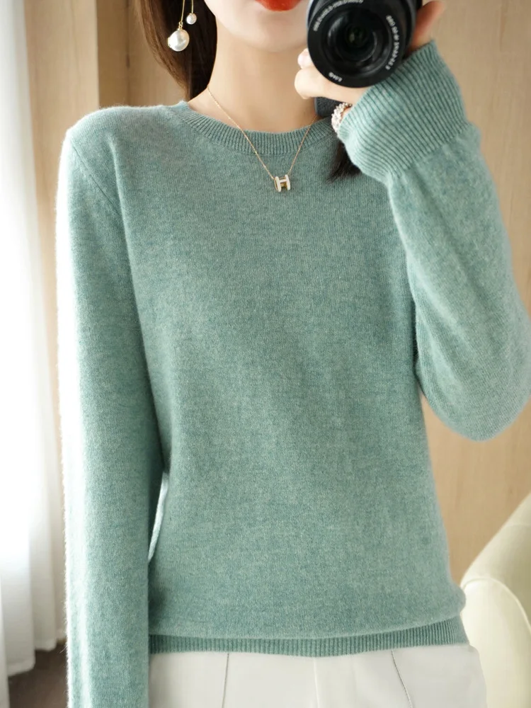 Women Autumn Sweater Pullovers Casual Solid O-neck Long Sleeve Pullovers Basics Female Loose Soft Knitted T shirt Women Sweaters