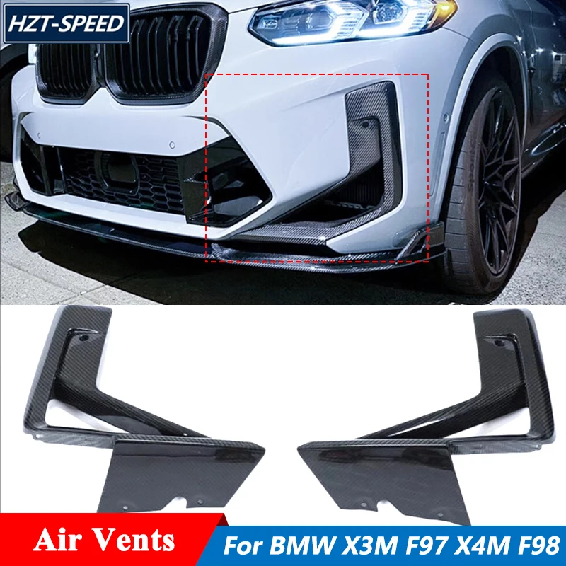 High Quality Carbon Fiber Material Front Bumper Air Vents Trims For BMW X3M F97 X4M F98 Tuning 2020-2024