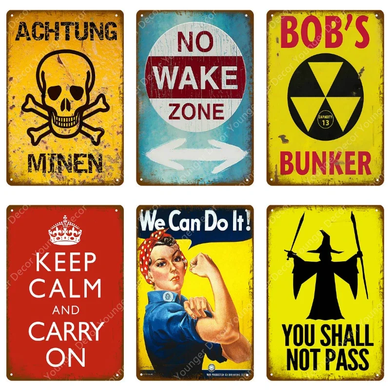 Keep Calm Warning Vintage Tin Sign Metal Plate Beware Of The Wife Wall Decoration For Garage Danger Man Cave Wall Decor YI-237