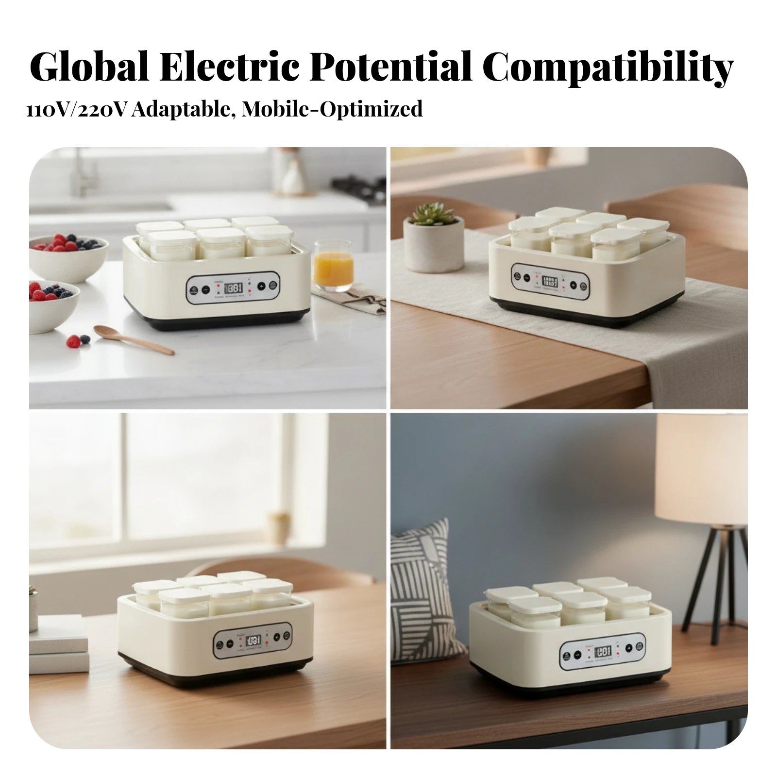 Digital Yogurt Machine Transparent Cover Countertop Appliance 6 Cup Yogurt Maker Compact Design
