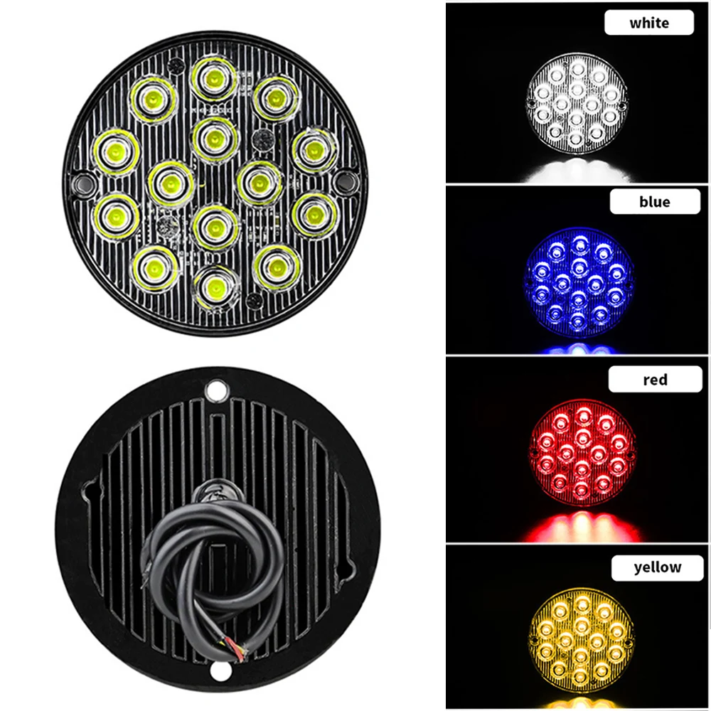 

Round 14 LED Car Warning Strobe Lamp Flashing Emergency Caution Light Rear Side Lamps For Jeep Truck Vehicles Camping Luces Auto