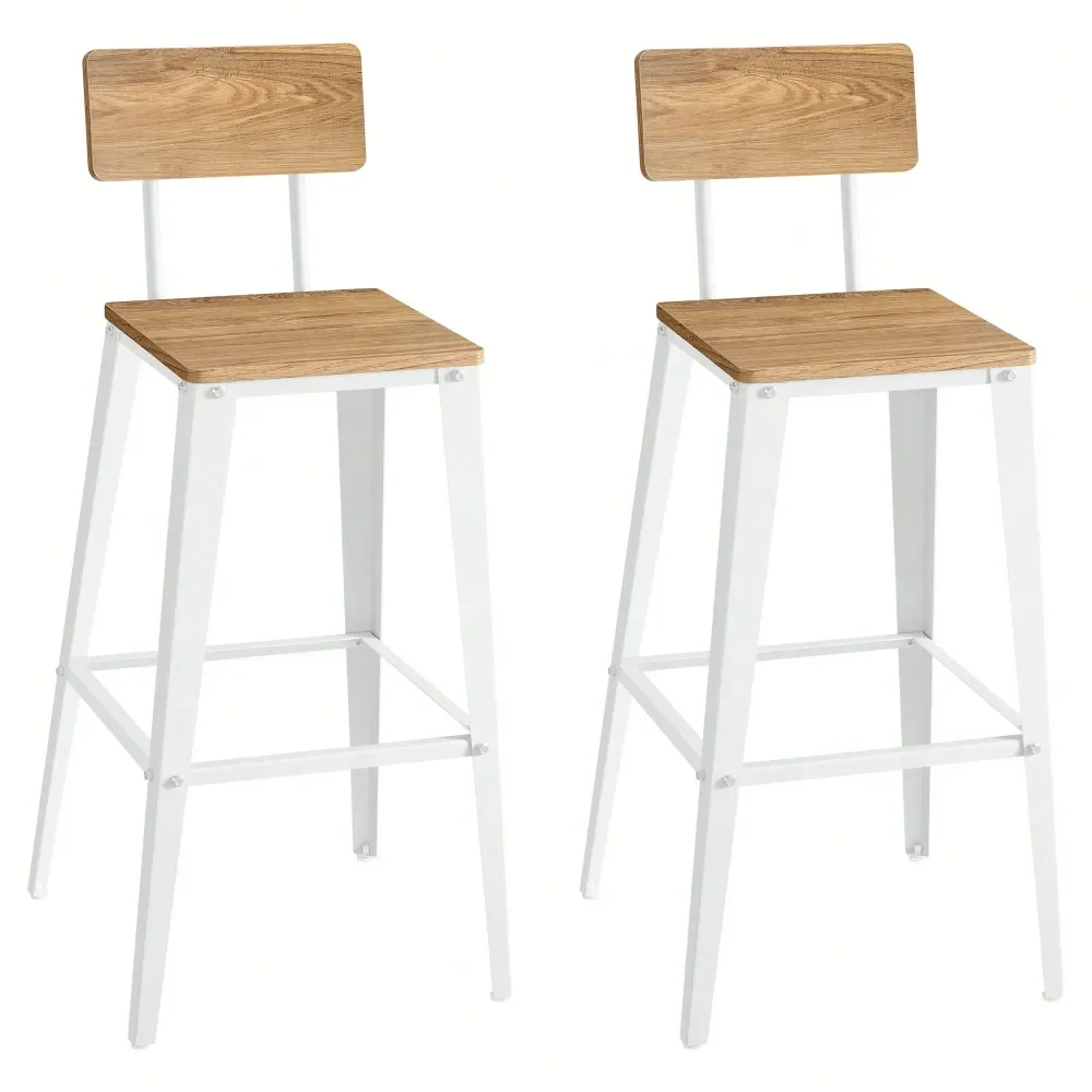 

Bar Stools Sillas Para Barra AltaSet Of 2 Bar Stools, Bar Height Stools, Tall Bar Stools With Back, Bar Chairs, Steel Frame, Ind