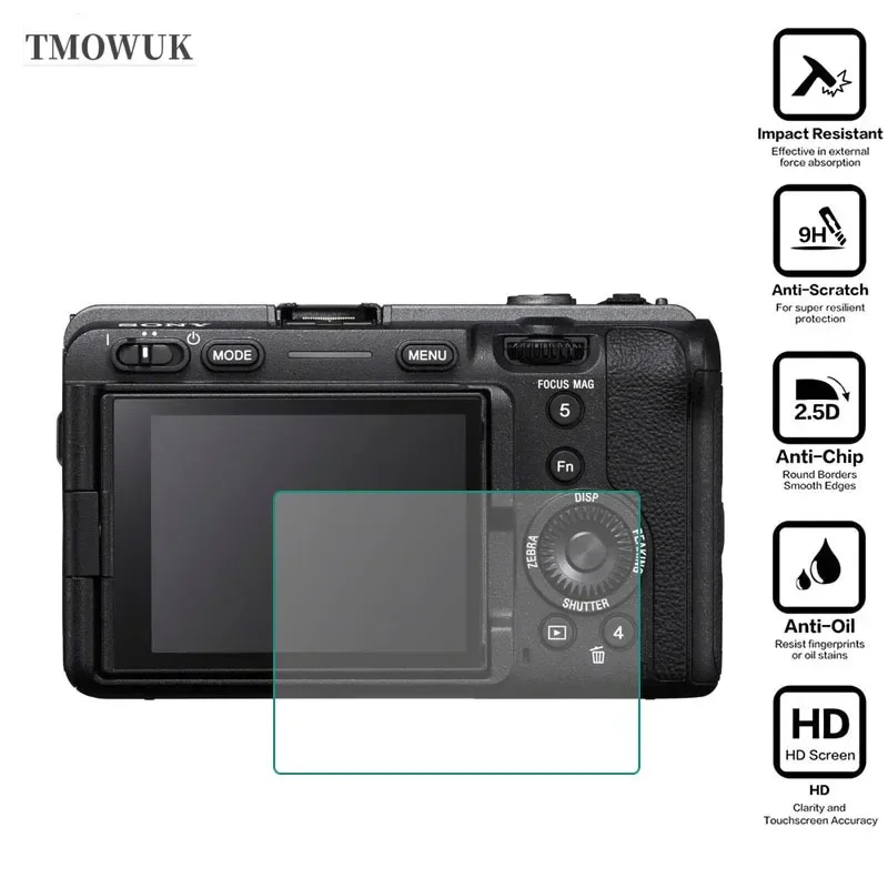 For FX3 FX30 ZV1 ZV1-E10 A9 A9II, Smooth Touch 9H Glass Protective Film.