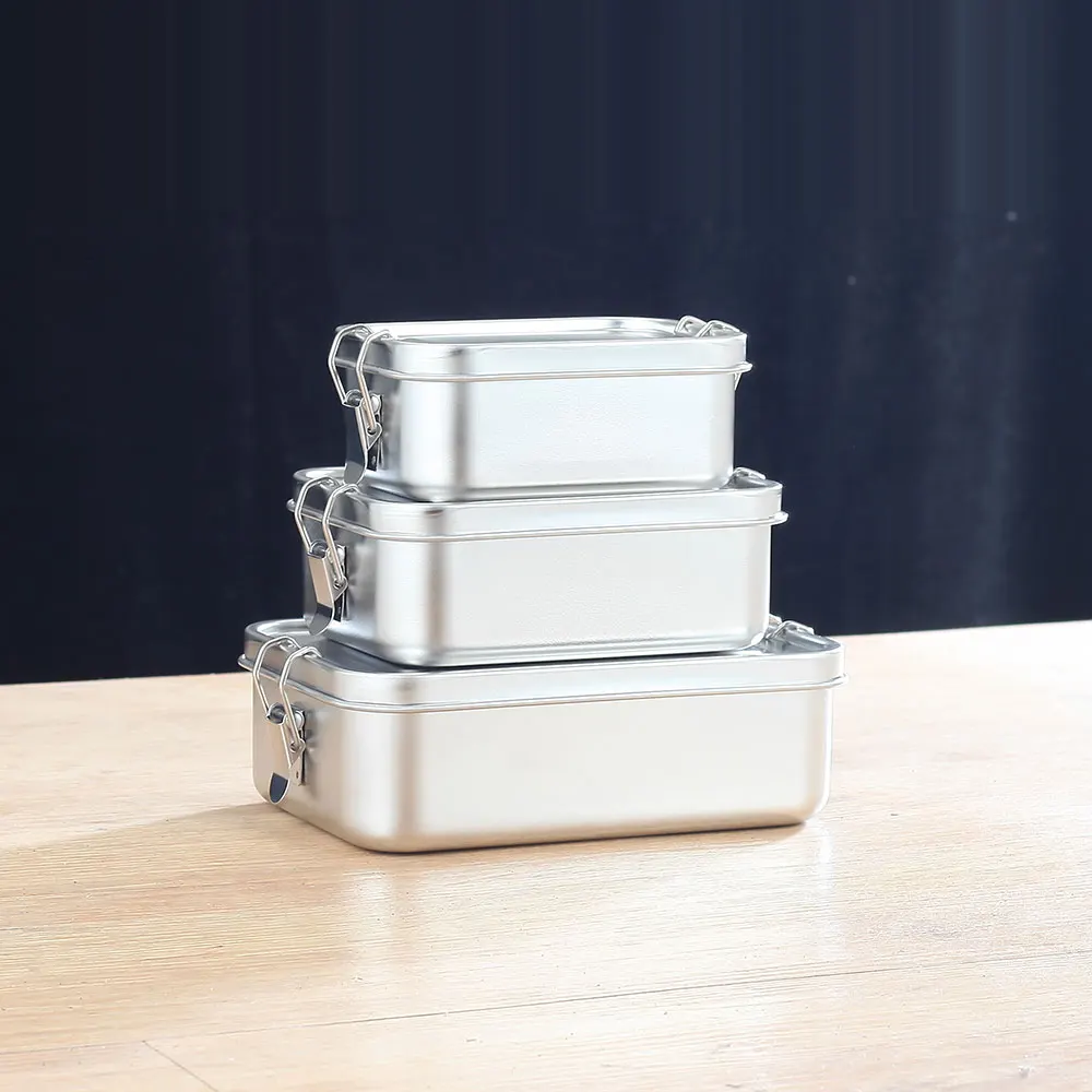 

304 Stainless Steel Lunch Box | Leak-Proof Lid with Safety Buckle and Stainless Steel Cover | Multi-Purpose for Office, School