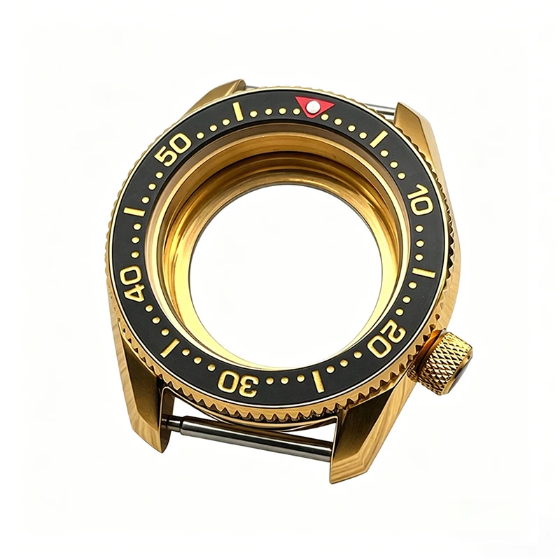 

42mm SPB185 Watch Case Golden Watch Cases Steel Bezel Insert Fits Seiko NH35 NH36 Movement Men Watch Repair Parts Case