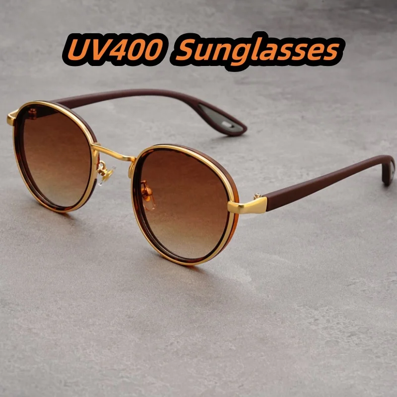 

Retro Casual Round Sunglasses Unisex Personality Versatile Outdoor Travel Sun Protection Street Photography Shades Glasses
