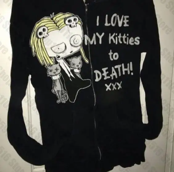 Ropa de mujer, sudaderas con capucha de Halloween, sudaderas para mujer Y2k, camisa con capucha, Sudadera con capucha Harajuku con cremallera, blusa gótica, ropa de otoño para mujer de Anime