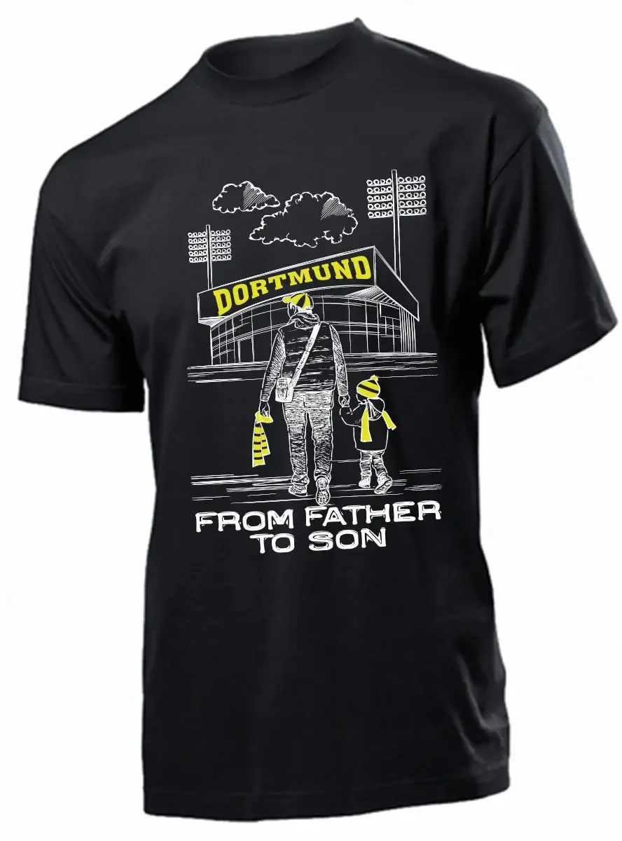 2019 Mode einfarbig Männer T-Shirt Dortmund T-Shirt von Vater zu Sohn Shirt Fußballer lässig T-Shirt