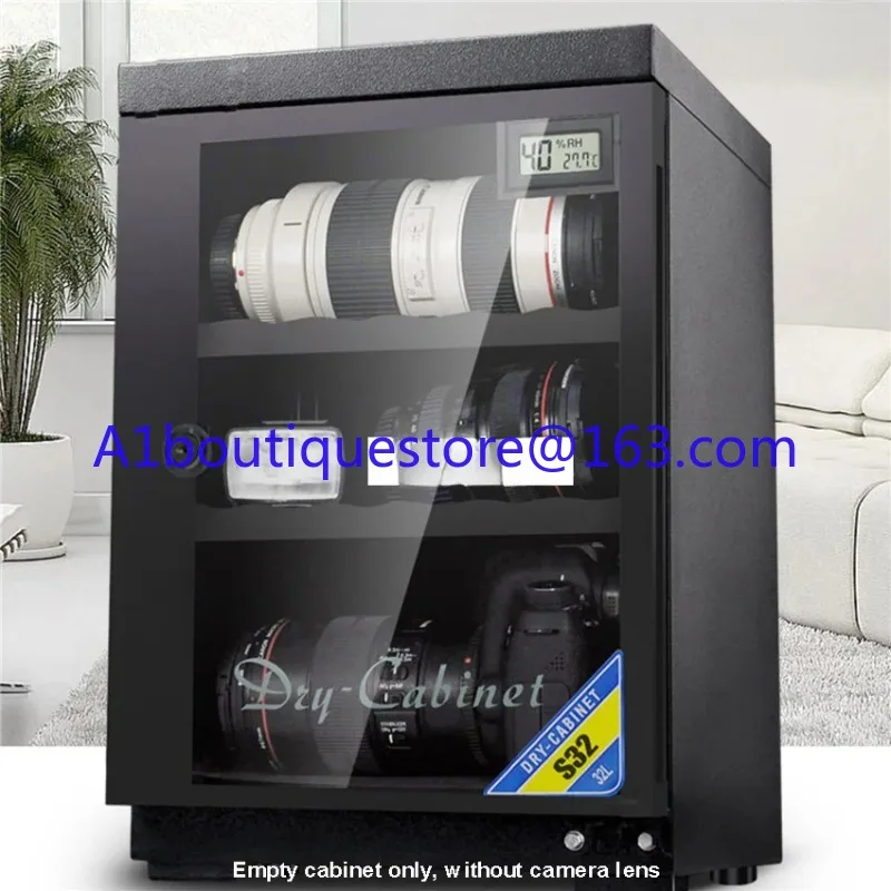 Caja de gabinete seco electrónico completamente automático de 32L, lente de cámara SLR, deshumidificación de secado, gabinete a prueba de humedad, pantalla táctil LED