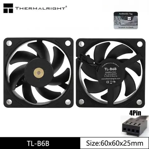 Thermalright TL-B6b Chassis Cooling Fan, 60x60x25mm/3200rpm Low Noise and High-performance Computer Fan
