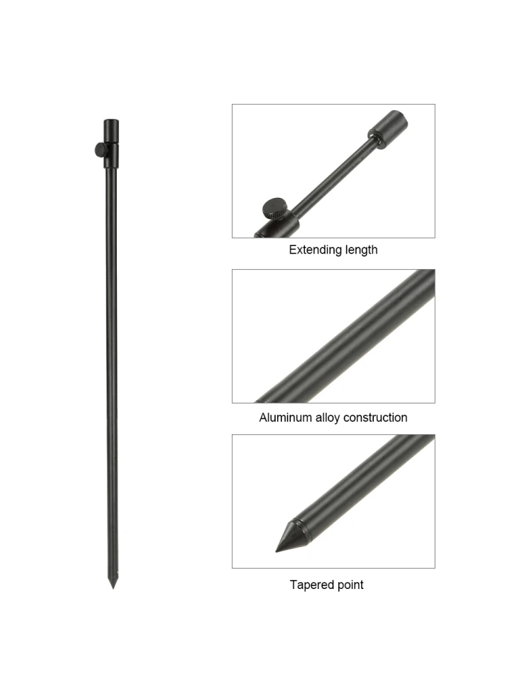 48-75cm Extending Aluminum Alloy Fishing Bankstick Adjustable Carp Fishing Bank Stick Fishing Rod Pod Rest for Bite Alarm view 6