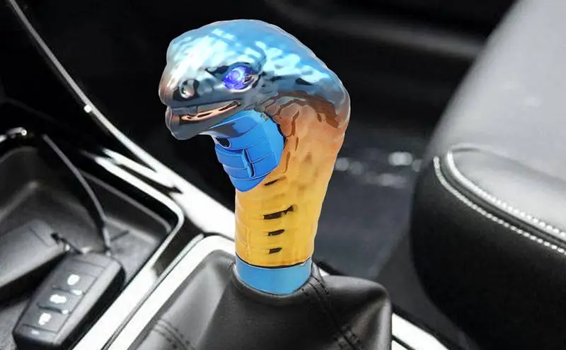 Car Shift Knob Gear Shift Knob Snake Shift Manual Transmission Non-Slip Shifter Lever Knob with LED Lights Fit For Universal Car