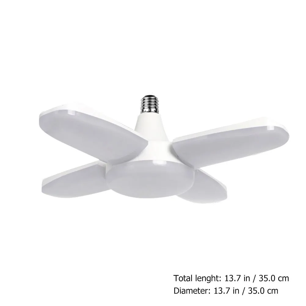 2Pcs Deformable LED Garage Lights 4 Panel Adjustable Angle 6500K E27 Screw Socket Ceiling Light for Warehouse