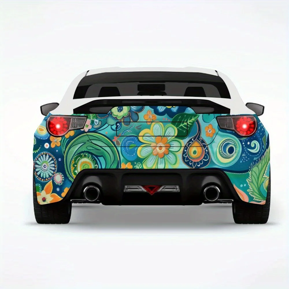

Красочная цветочная наклейка с узором пейсли, автомобильные виниловые обертки для украшения и защиты - водонепроницаемая самоклеящаяся виниловая наклейка