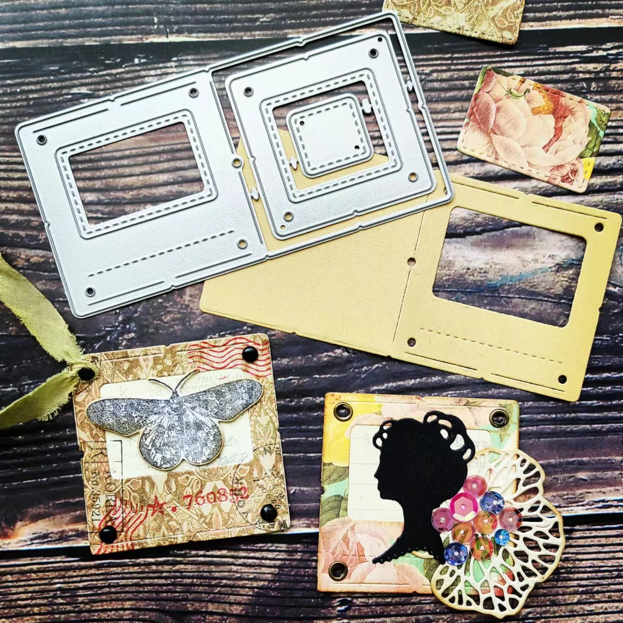 【GOGOCRAFT】MQ013 Slide Frame Cutting Dies for JunkJournal Scrapbooking PaperDIY