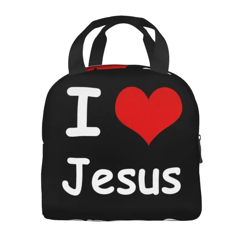 I Love Jesus Portable Lunch Box Women Waterproof Christian Faith Judah Thermal Cooler Food Insulated Lunch Bag School Children