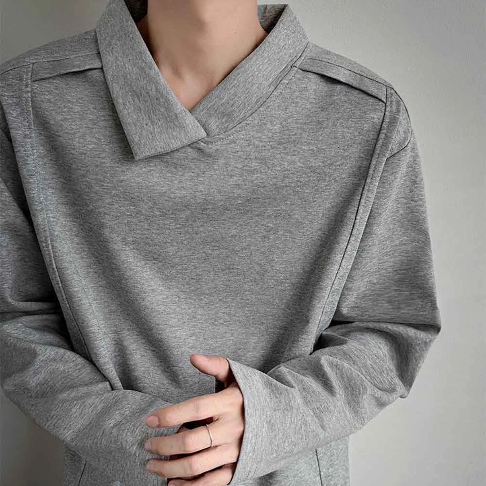 خريف جديد الذكور بلون غير النظامية طويلة الأكمام تي شيرت الأمريكية الرجعية موضة الاتجاه الشارع فضفاض عادية المتخصصة الرجال أفضل 2025 #4