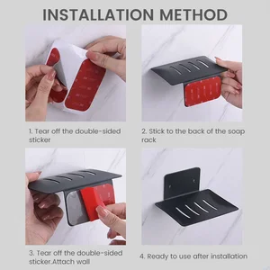 304 Edelstahl Selbstklebende Seife an der Wandstütze Badezimmerstütze Rostless Rost Test festgelegt 8 Hauptverkäufe Edelstahl -Wandseifentür - №7