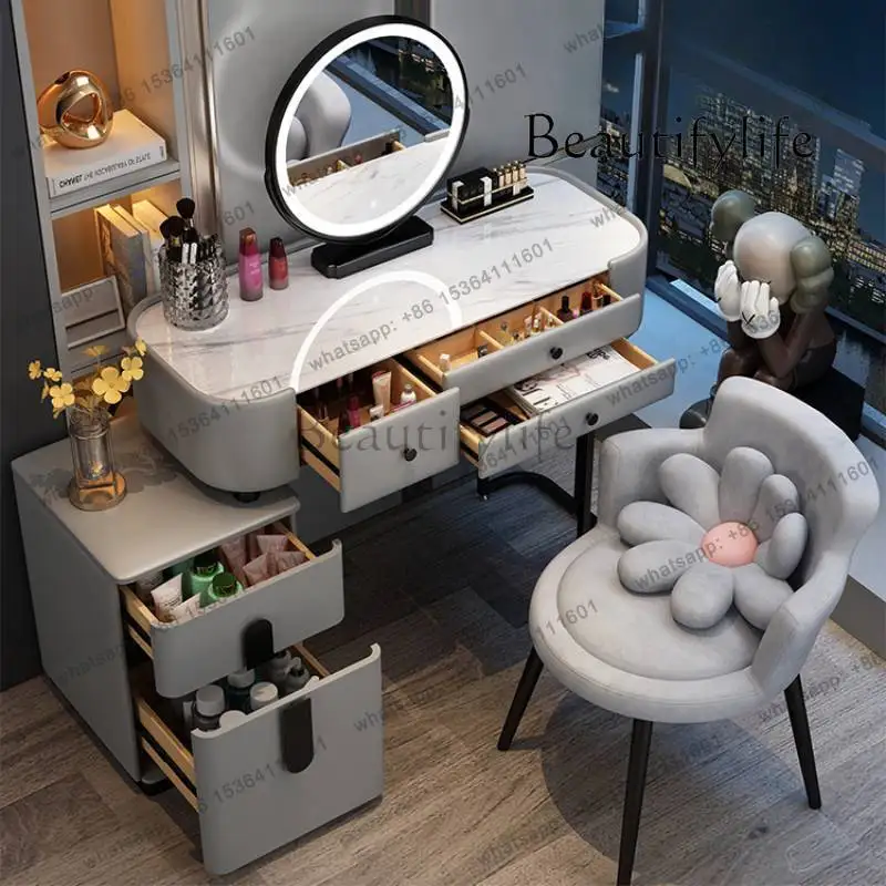 غرفة نوم ماكياج المنظم مضمد درج تخزين الحديثة الفاخرة المرايا تسريحات صالة الشمال الخشب ميسا #2