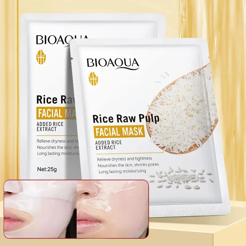 

Rice Raw Pulp Facial Masks for Pore Refining Glass Skin Moisturizing Firming Hydrating Face Mask Sheets Mask Korean Skin Care