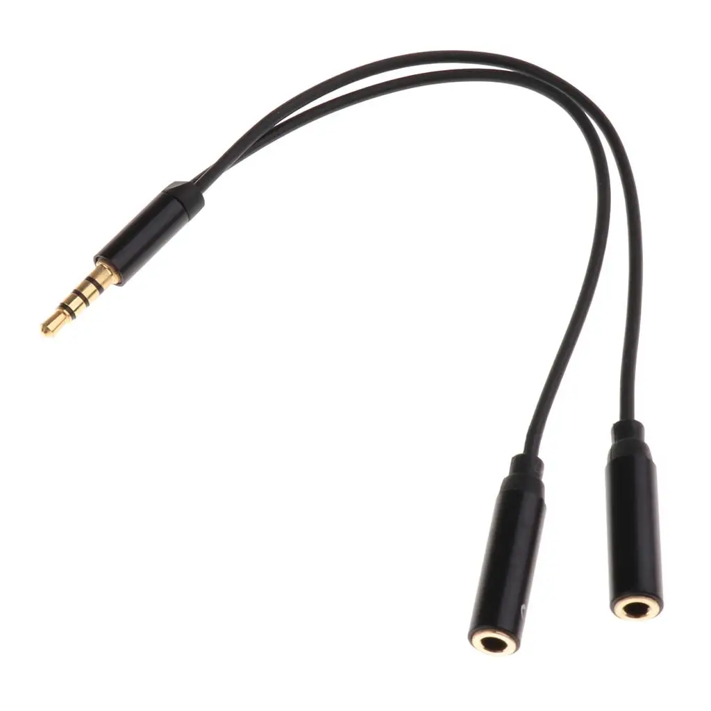 3.5mm Male to 2 Female Audio Adapter Cable for Guitar Amplifier Accessories