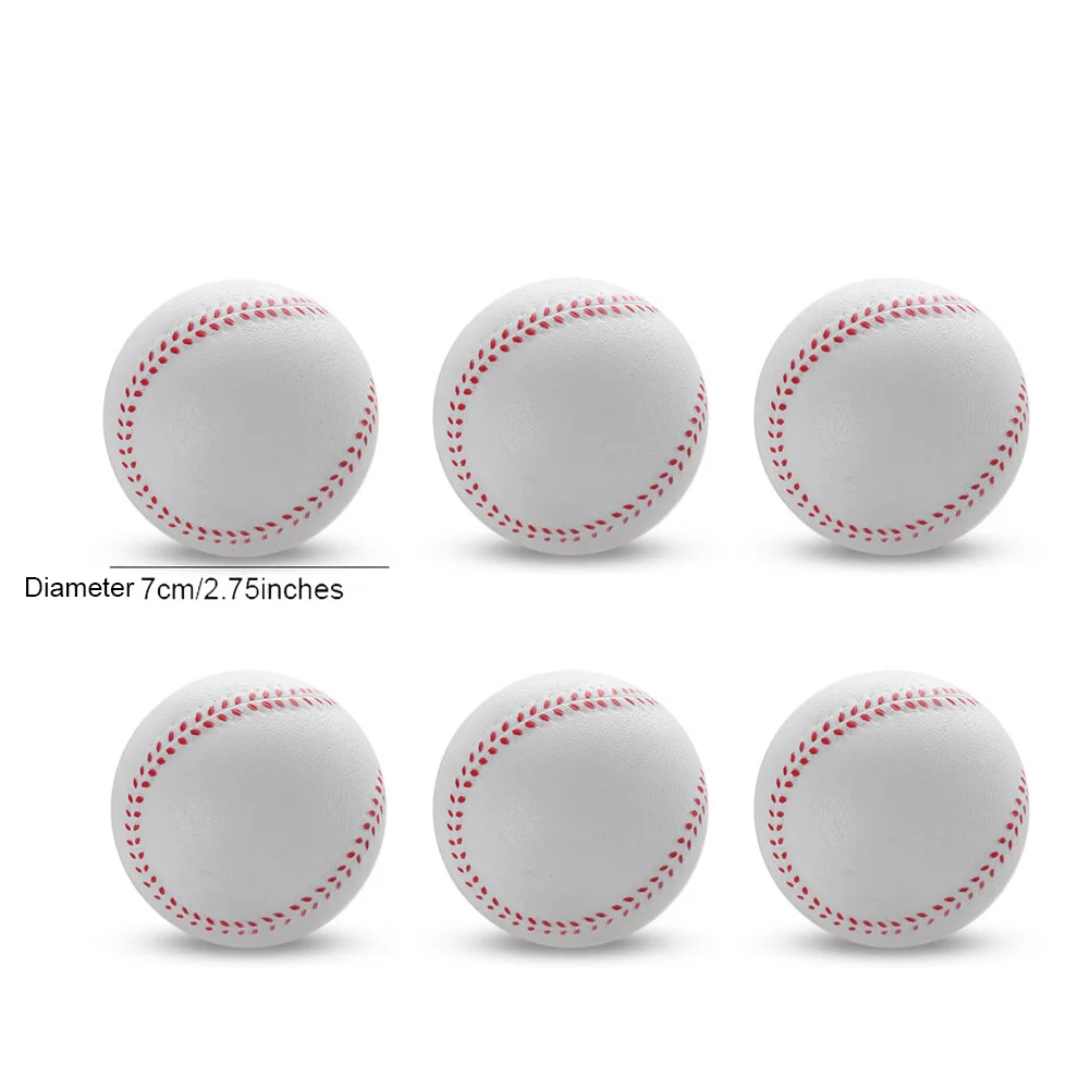 6pcs PU Soft baseball, Foam Stretch Ball, PU Foaming Sponge Ball, Bouncy Baseball Balls, Team Practice Baseball for Beginner