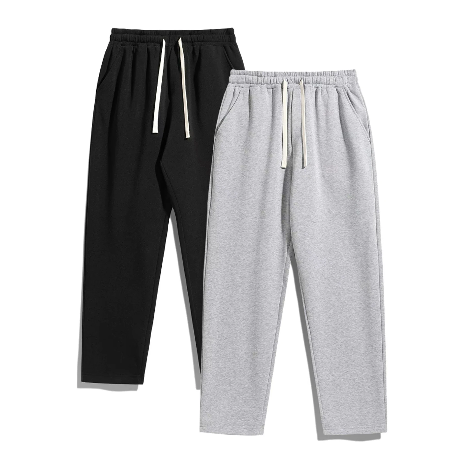 

Men's Leisure Sports Pants: 2-pack, loose fit with drawstring, soft fabric suitable for daily and casual wear