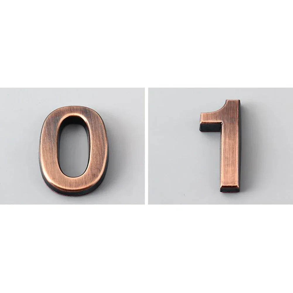 3D Adhesive Modern Door Number #0-9 Adhesive Glossy Plaque Door Plate Number House Number Hotel Door Address Digits Sticker Sign