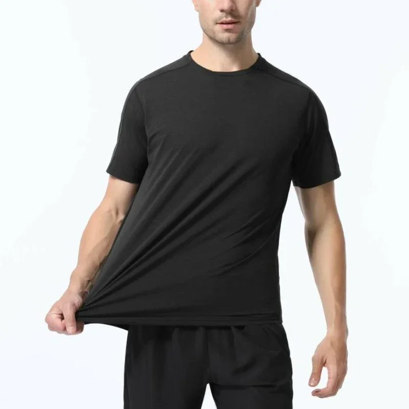 

Men's Bodybuilding Running Short Sleeves T-Shirt Outdoor Tennis Sweatsuit Elastic Quick Dry Sport Top Jogging Compression Shirts